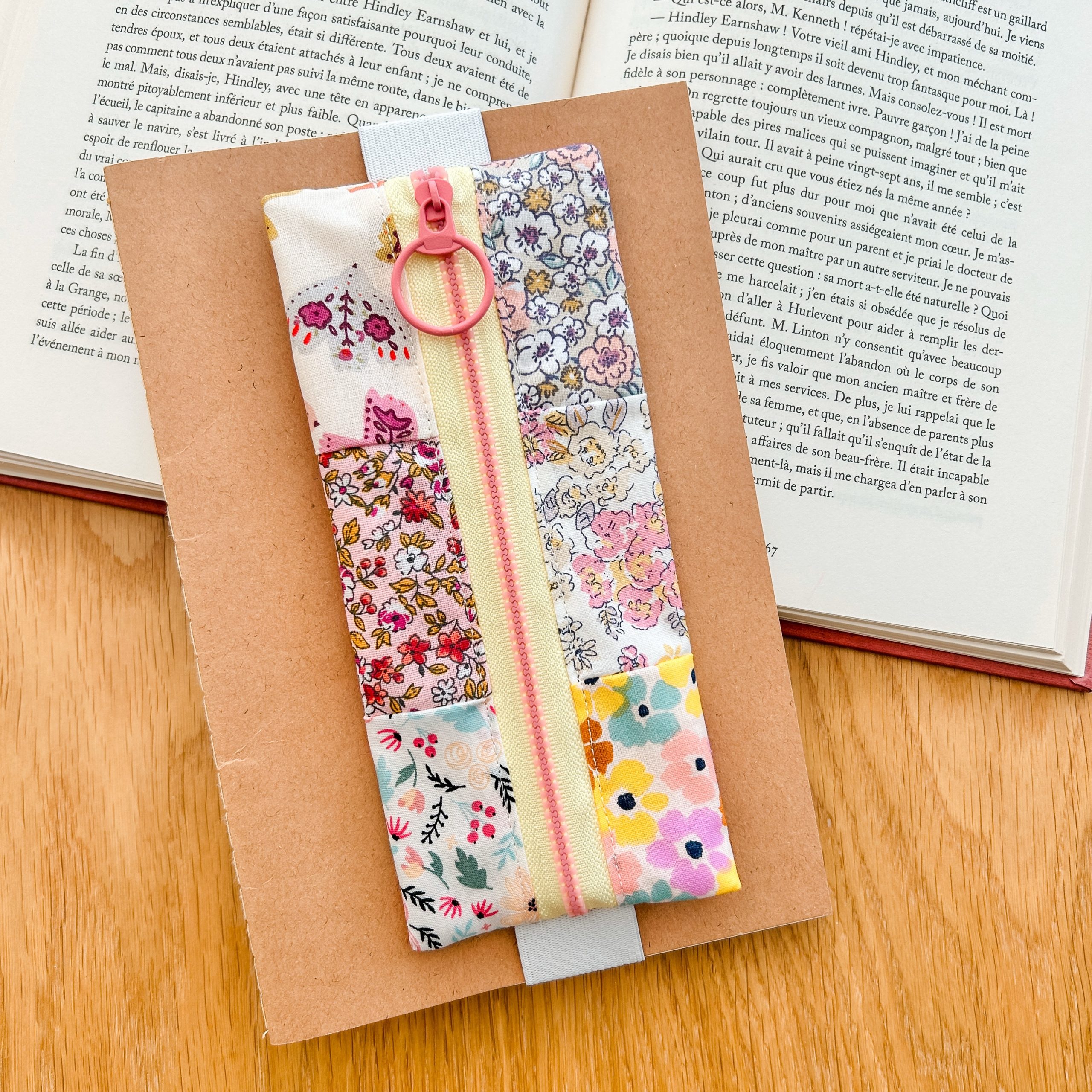 Trousse élastique Patchwork rose